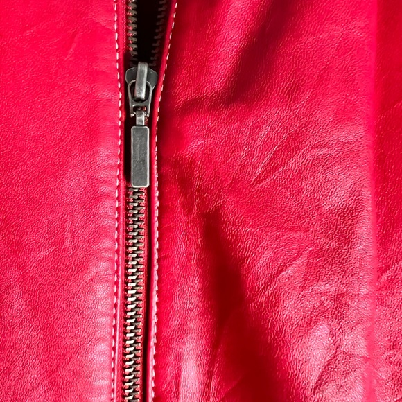 Red leather jacket by Chico’s in size 1 (Medium) - Picture 6 of 7
